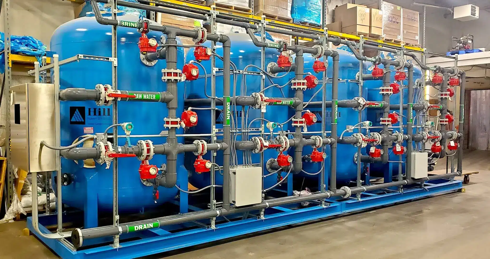 quadraplex water-softening system